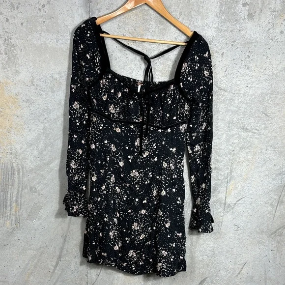 mini cowgirl dress Kit Washed Black Denim Drop Waist Mini Dress